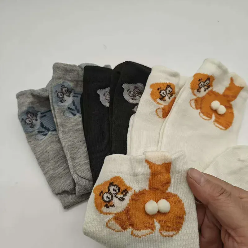 1/3 paar Dreidimensionale Katze Gedruckt Männer weibliche Mitte Rohr Socken Weiche Bequeme Schweiß Absorbieren Atmungsaktive Casual Paare Socke - 3.28 EUR