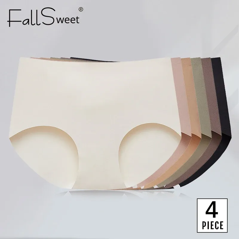 Falllsweet 4 Teile/satz Nahtlose Seiden Slips Für Frauen Maulbeerseide Höschen Bequeme Unterhose Weiche Leichte Unterwäsche M-2XL