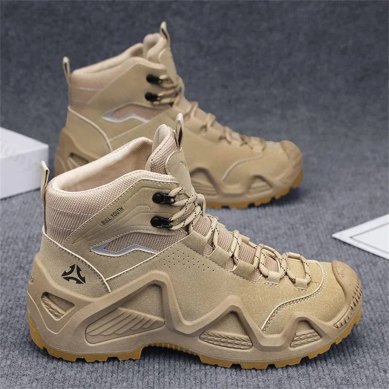 Taktische Stiefel für Herren mit Riemen, 2025, Herbst, Kampftraining, Riemen, Outdoor, Wandern, atmungsaktive Schuhe, multifunktionales Motorrad