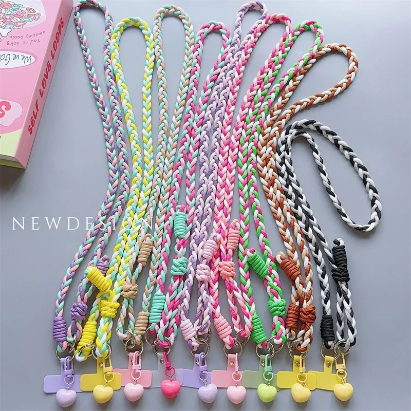 1Pc Modische Einstellbare Länge Telefon Hängen Seil Crossover Seil Nette Anhänger Liebe Zubehör Telefon Fall Universal Lanyard