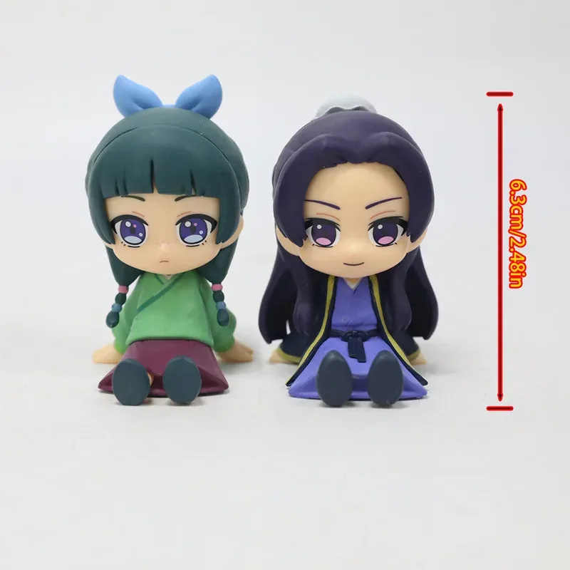 6CM Q-Version The Apothecary Diaries Maomao Jinshi Sitzhaltung Actionfiguren Modell Anime Kawaii Desktop Ornament Dekor Geschenk
