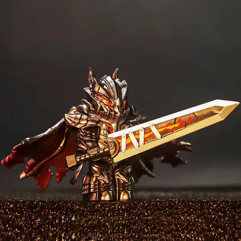 Mittelalterlicher runder Tisch, Ritter, zusammenbauen, kompatible Ziegel, Berserk Guts, Puzzle, Actionfiguren, Modellbausteine, Puppenspielzeug, Geschenke