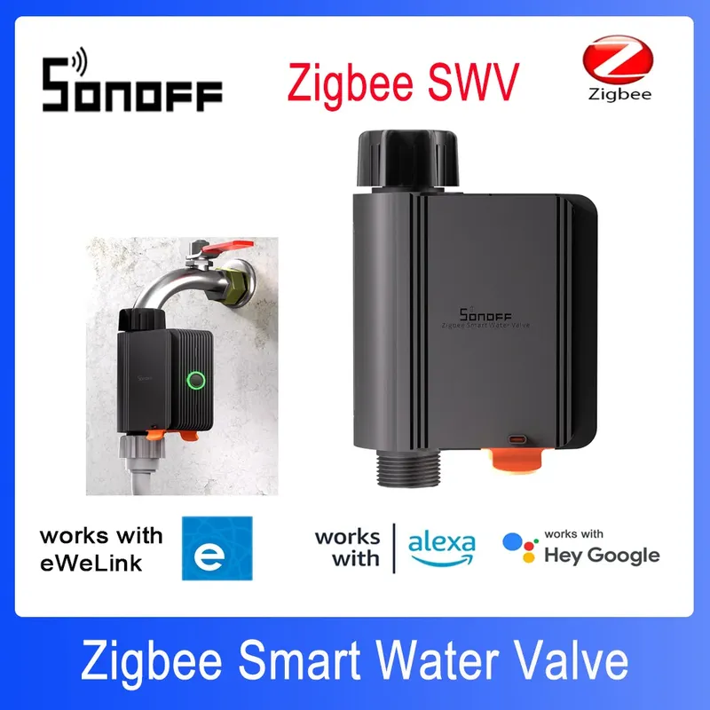 SONOFF SWV Wasserventil Zigbee Wasserhahn Smart Irrigation Controller System Timer App Sprachsteuerung über Alexa Google ZHA Ewelink