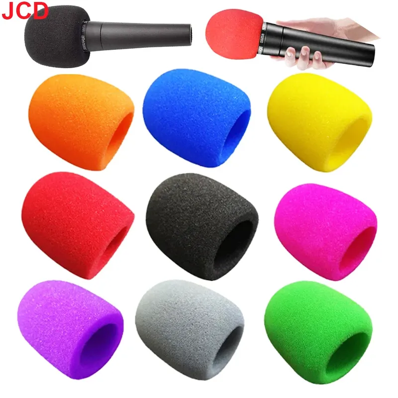 JCD 10 Stück Mix Farben Schwamm Mikrofon Set Ersatz Schaum DJ Bühne Windschutzscheibe Windschutz Abdeckung dick waschbar