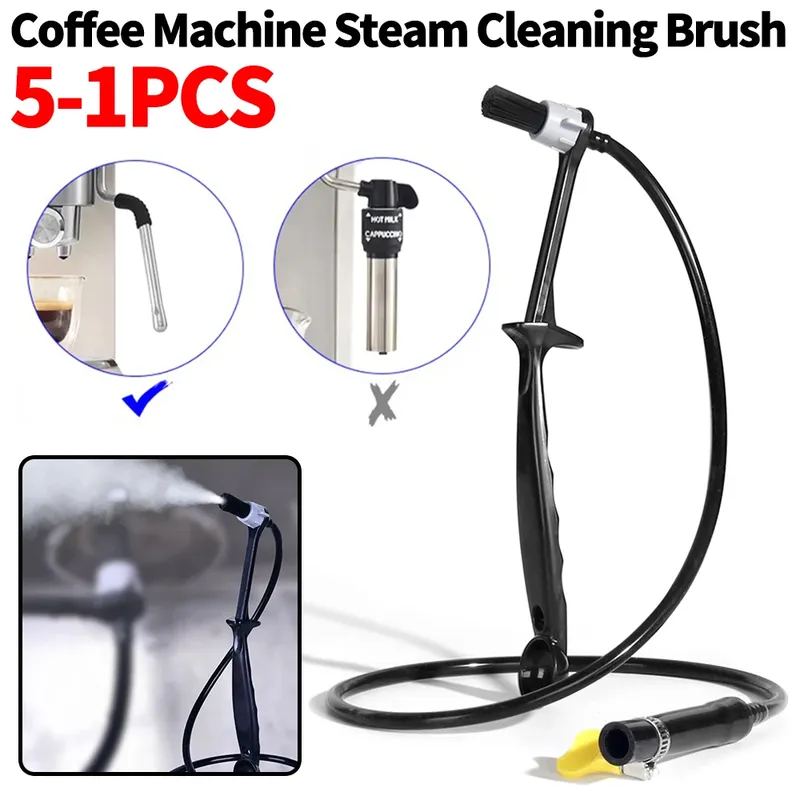 5-1PCS Kaffeemaschine Dampfreinigungsbürste Espressomaschine Reinigungsbürste Kaffee Hine Spülkopf für Pinsel Barista Werkzeug