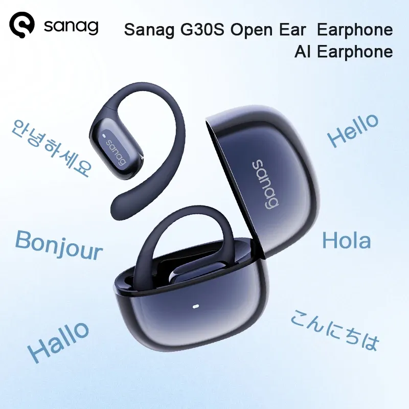 Sanag G30S Open Ear Wireless-Kopfhörer, Luftleitungs-Ohrbügel, 48 Stunden Spielzeit, Bluetooth 5.4 OWS AI-Kopfhörer