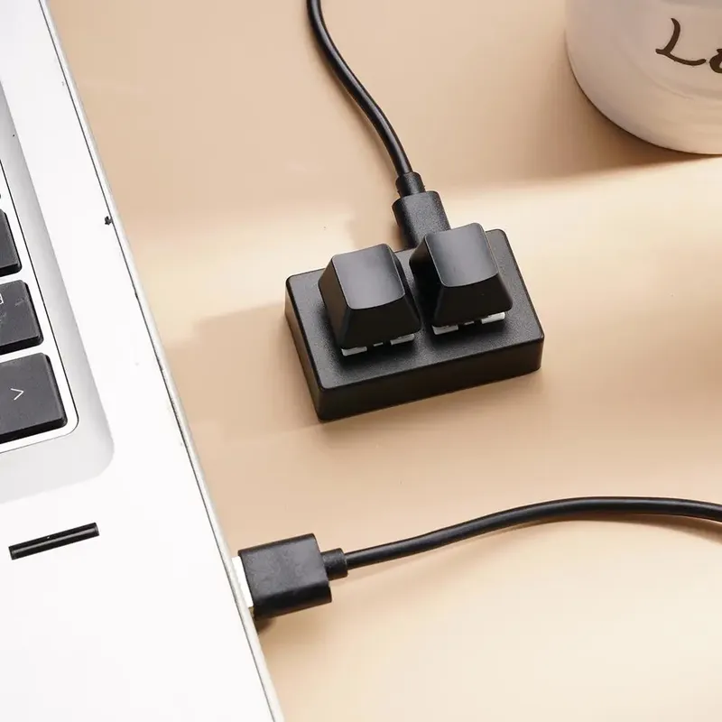 2-Tasten-Tastatur zum Kopieren und Einfügen von USB, benutzerdefinierte programmierbare Makro-Mechanische Tastatur, Hot-Tasten-Maus