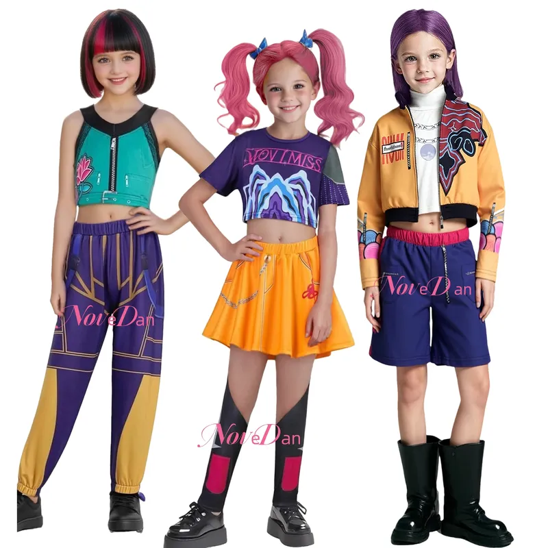 Kinder Baby Mädchen Zoe Zoey Mira Rumi Cosplay Kostüm Outfit Anime Cartoon Huntrix KDPop KPDH Cosplay Halloween Kostüm