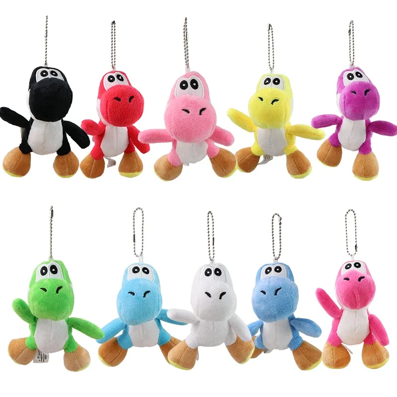 Mario Bros Plüschpuppen Schlüsselanhänger Niedliche gefüllte Anime Peluche Yoshi ACG Spielzeugfigur Dekoration für Kinder Geburtstagsgeschenke
