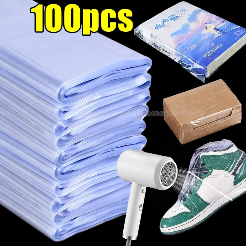 Schrumpffolienbeutel, PVC, transparent, Schrumpffolienbeutel für Schuhe, Bücher, Seife, DIY, Basteln, wasserdicht, schimmelfest, Wärme-Haartrockner-Abdichtung
