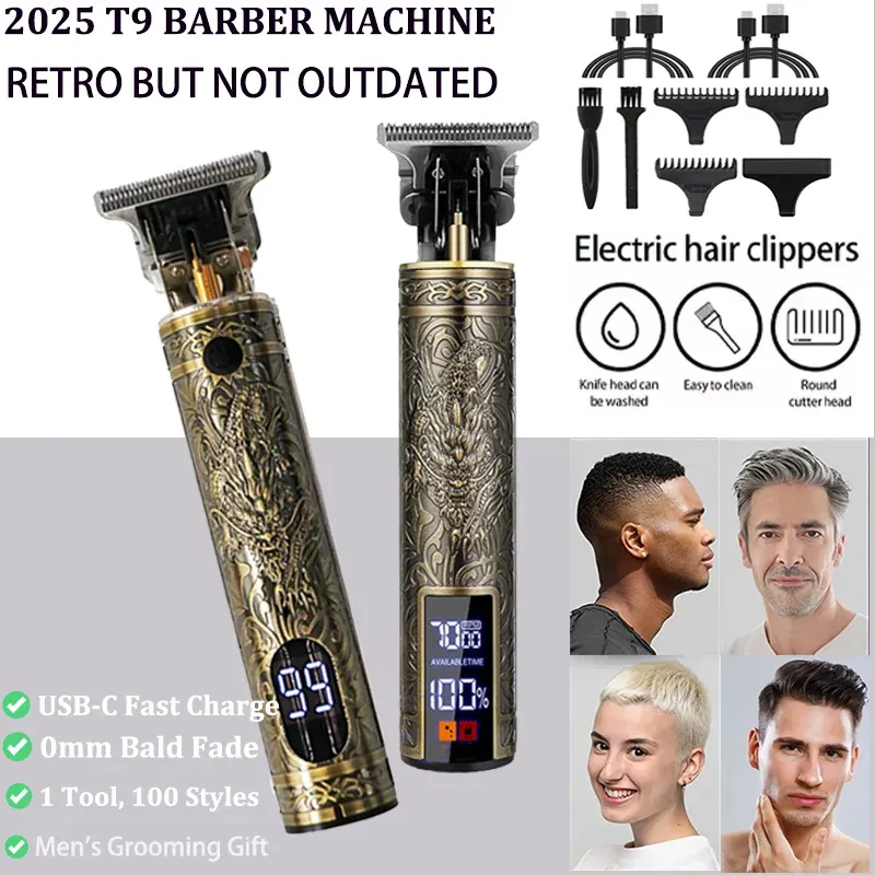 T9 Professioneller Haarschneider/Zubehör für Männer |   USB-Schnellladung |   Bart-/Körper-/Haarschneider |   Präzisions-Elektrorasierer