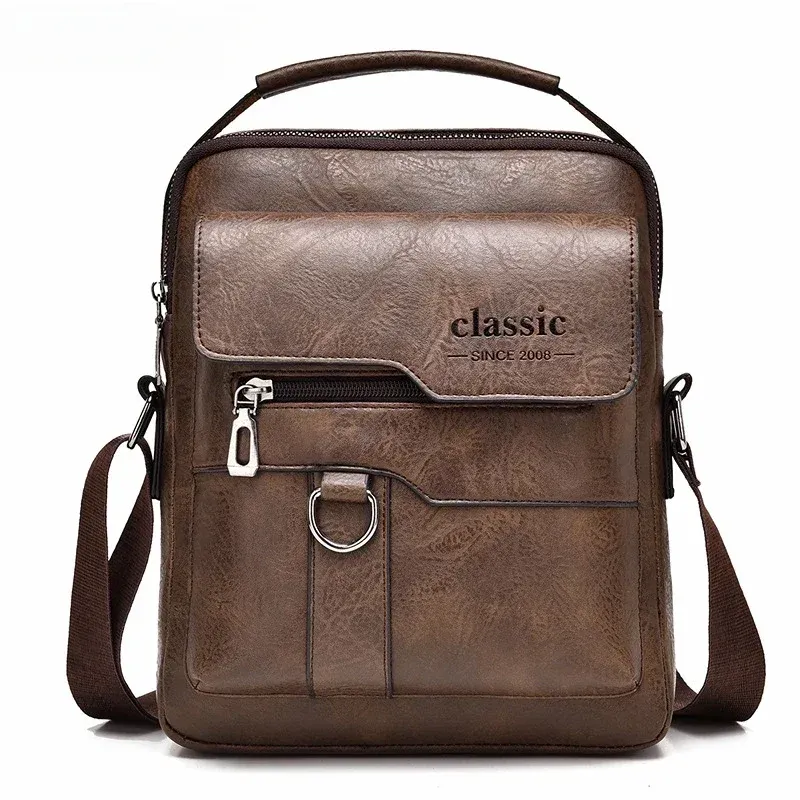 Männer Umhängetasche Männer Schulter Taschen Reißverschlüsse Handtaschen Große Kapazität Künstliche Leder Tasche Für Männliche Messenger Tragetaschen bolsa