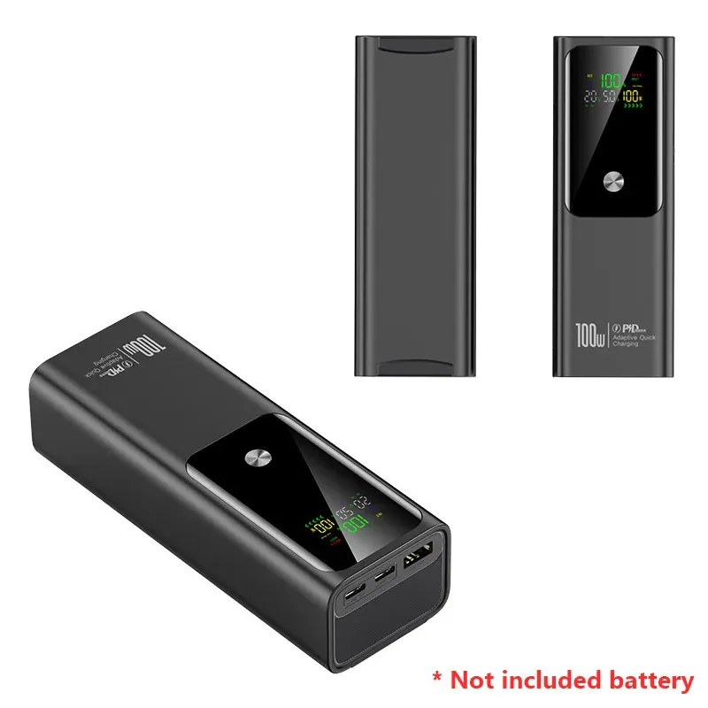 DIY Akku-Ladebox PD 100W Schnellladung für 4 Stück 21700 Polymer 20000mA Akku Powerbank-Gehäuse für Macbook Schweißen Erforderlich