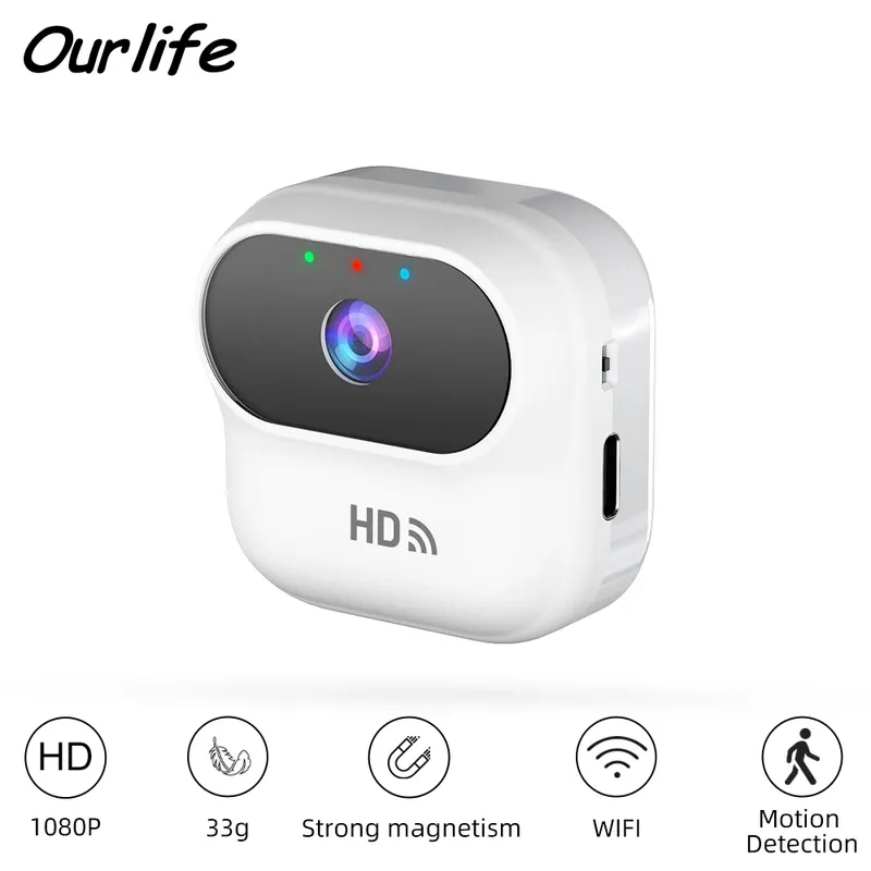 Ourlife HD Mini-Kamera WLAN Smart Home Sicherheitskamera Überwachungskamera Videokamera mit Bewegungserkennung
