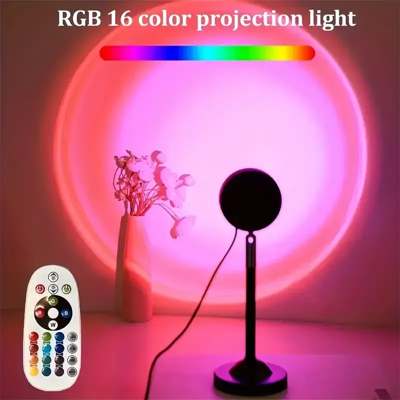 USB LED Projektor Nachtlicht RGB Sonnenuntergang Atmosphäre Nachtlicht, mit Fernbedienung, verwendet für Raumdekoration Fotografie