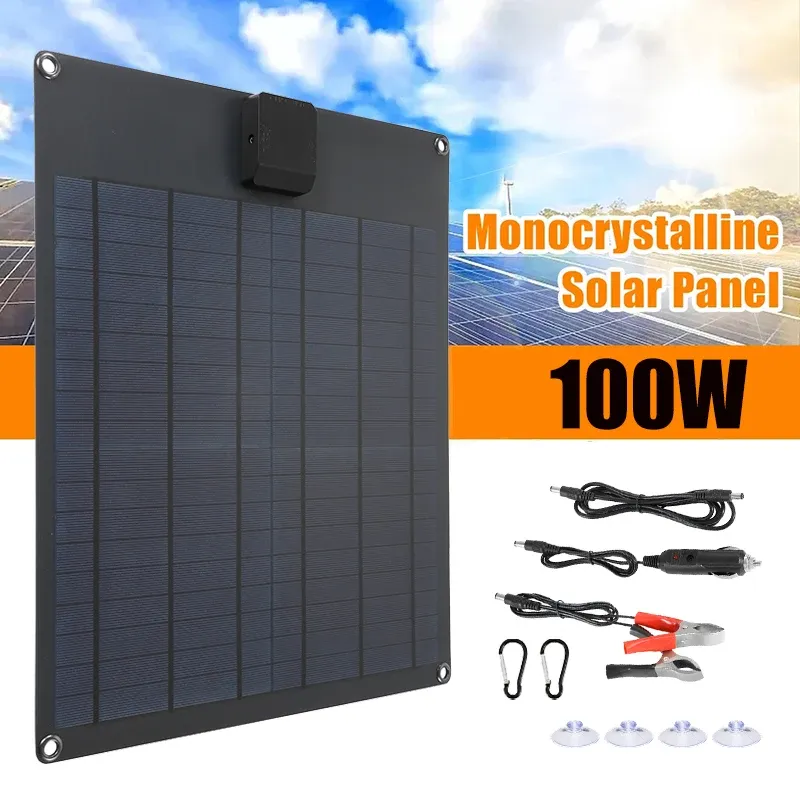 100 W Solarpanel 5 V Dual USB polykristalline Solarzelle 12 V Batterieladegerät für Telefon Outdoor Camping Mobile Stromversorgungen