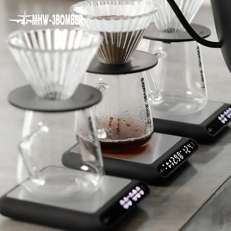 MHW-3BOMBER Smart Drip Espresso-Kaffeewaage mit automatischem Timer, USB-Aufladung, elektronische Küchewaage, Café, Zuhause, Barista-Zubehör