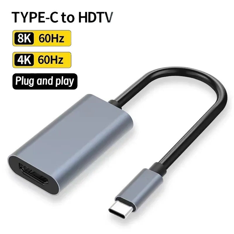 8K 4K 60Hz 30Hz USB C zu HDMI-kompatibel Kabel Konverter Adapter HDTV Typ Video für Macbook TV Konverter iPad Samsung Android