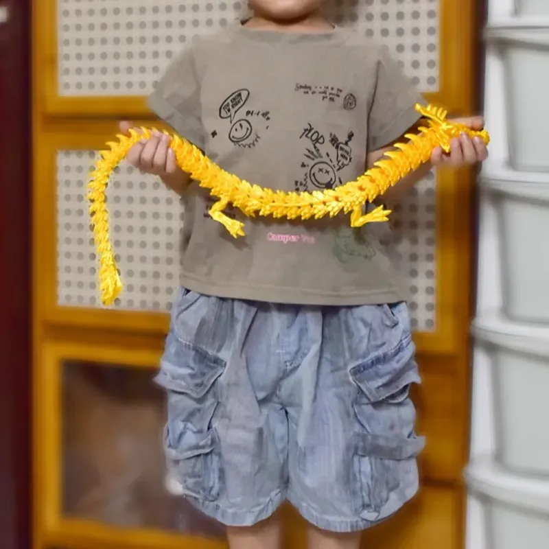 88 cm, 60 cm, 3D-gedruckter Edelstein-Drache, Kristall-Zappelspielzeug, drehbarer beweglicher Drache, Geschenk für Kinder mit ADHS, perfekt für Geburtstage
