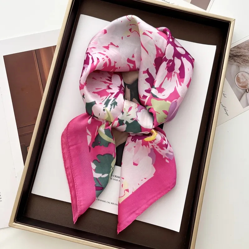 1pc 70*70cm Platz Schal Frauen Luxus Bandana Kopf Mode Dame Haar Schal Wrap Frühling Sommer Weibliche halstuch Hijab - 3.56 EUR