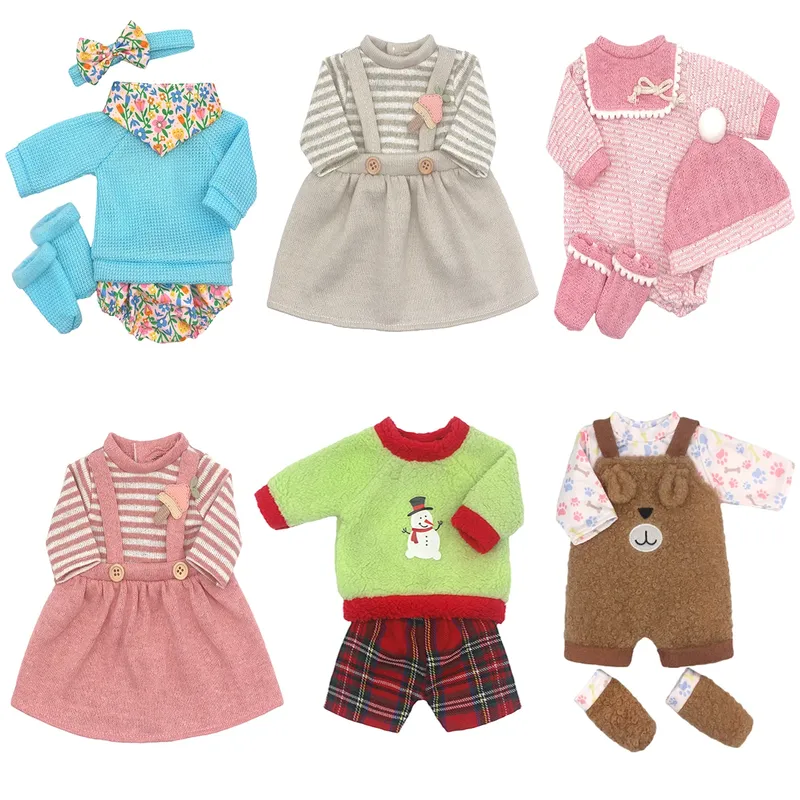 Baby Born Puppe Outfits für 13-18 Zoll Neugeborene Puppe Niedliche Pullover Strampler Anzug + Schuhe Puppe Zubehör Festival Geburtstagsgeschenk