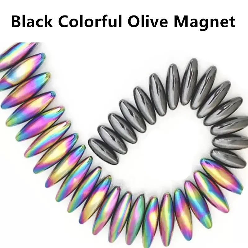 Bunte schwarze Kühlschrankmagnete, starker magnetischer Rugbyball, getrommelter Stein, ovale Magnetperlen, Gesundheitspflege, Massagegerät, lindert Stress, Spielzeug