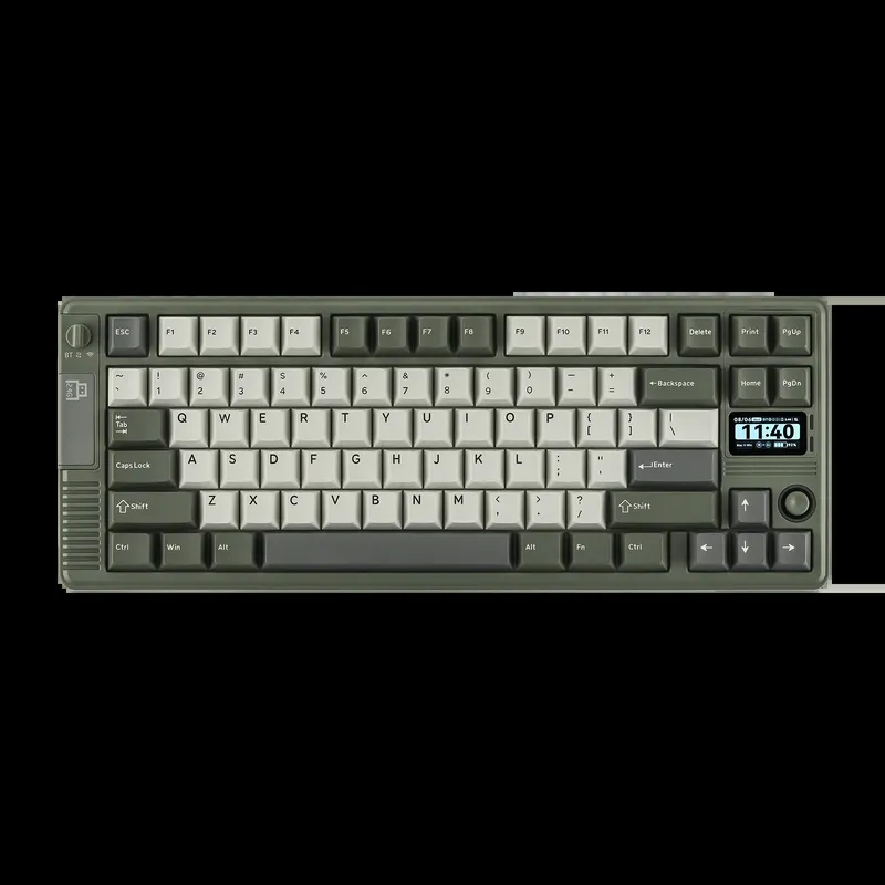 EPOMAKER RT85 75 % ANSI US-Layout, cremige Dichtung, kabelgebunden/BT/2,4 GHz, kabellose mechanische Tastatur mit Joystick und DIY-Bildschirm, 8000 mAh