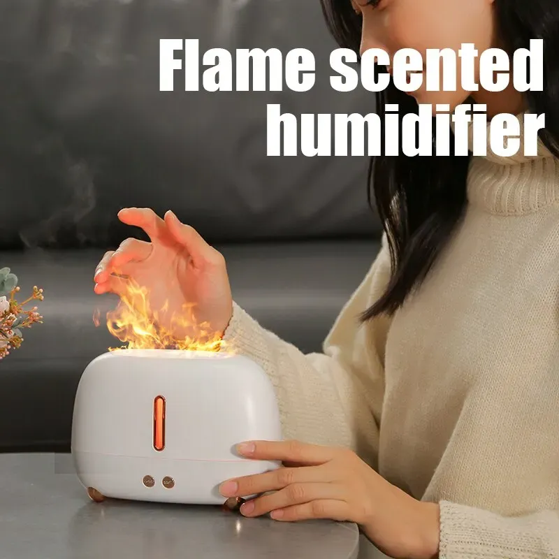 Tragbare Mini USB Luftbefeuchter Elektrische Flamme Aroma Diffusor Automatische Nebel Öl Hause Auto RV Elektrische Flamme Aromatherapie