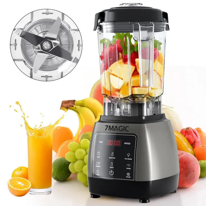 2000 W Hochleistungs-Timer, Mixer, Entsafter, Obst, Küchenmaschine, Eis, Smoothies, BPA-frei, 2-Liter-Glas