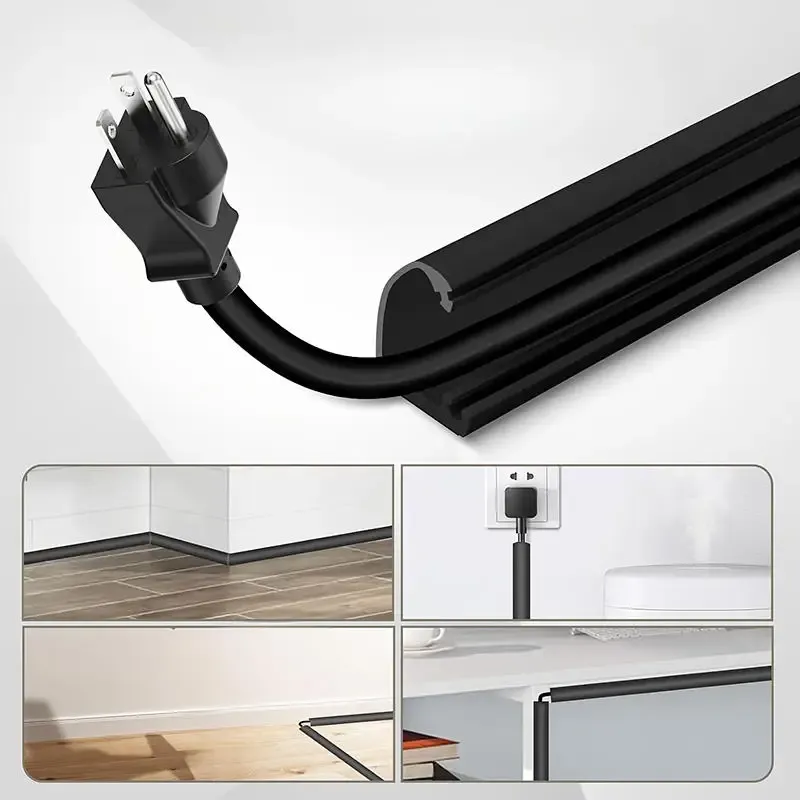 2M/3M Arc Anti-Extrusion Boden Kabel Abdeckung Selbstklebende Power Verlängerung Verdrahtung Kanal Kabel Protector Hause Draht Veranstalter