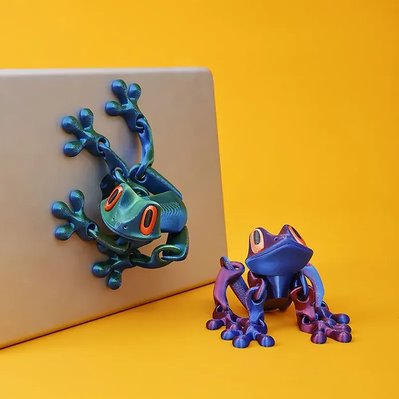 3D-Druck Simulation Baum Frosch Gemeinsame bewegliche Frosch Ornamente Küche Home Dekoration Büro Tier Schreibtisch Spielzeug Kühlschrank Magnet