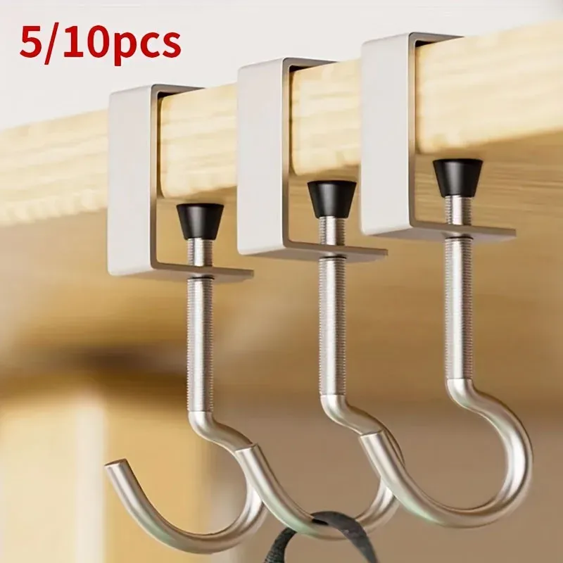 5/10 Stück Desktop-Haken, universell verstellbar, kein Bohren von Löchern erforderlich, tragbarer Tischkantenhaken, hängender Rucksack, Kopfhörer