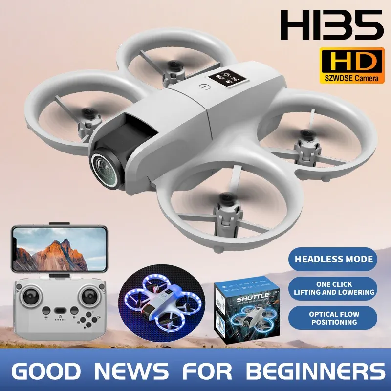 Neue H135 Mini Drone WIFI FPV Hover Professionelle 4K Kamera Tasche Bunte Lichter Eders Rc Flugzeug Faltbare Quadcopter RC spielzeug Geschenke