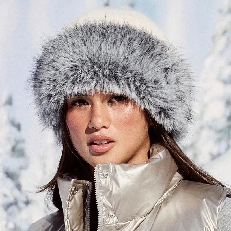 1 Stück pelzige Hüte für Damen, warme Mützen im koreanischen Herbst/Winter, einfarbige, schmeichelhafte mongolische Hüte, verdickte Winter-Outfits