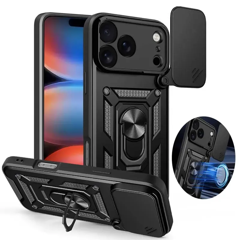 Stoßfest Rüstung Fall Für iPhone 17 Pro Max Auto Halter Telefon Abdeckung für iPhone 17 Pro 17 Air Kamera Objektiv Schutz Fundas