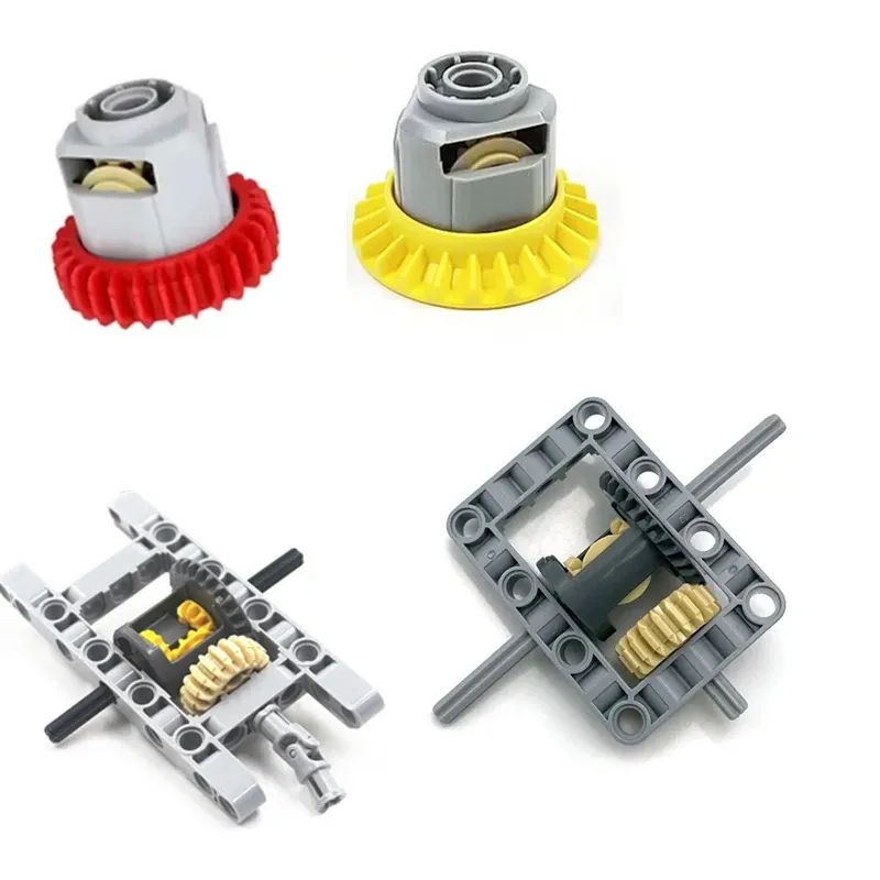 MOC Getriebe Differential Technologie Baustein Teile Modifiziert 62821 65414 Getriebe Loch Arm Strahl Montage Spielzeug Ziegel Zubehör