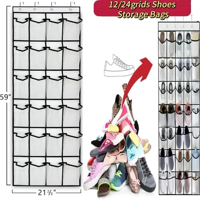 Schuhmacher über der Tür, Schuhregal mit großen Netztaschen, hängender Schuh-Organizer für Schrank, hängendes Schuhregal, Halter, Aufhänger