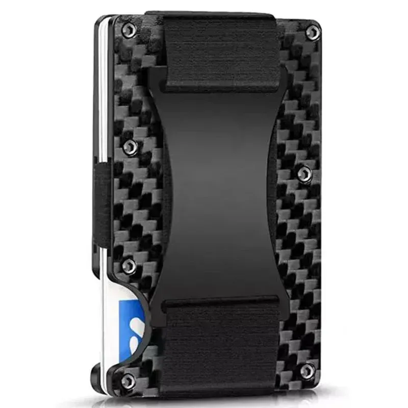 Rfid Visitenkarte Halter Carbon Faser Karte Halter Brieftaschen Männer Frauen Dünne Dünne Mini Karte Fall Geldbörse Männlichen Multi Karte Geld Taschen