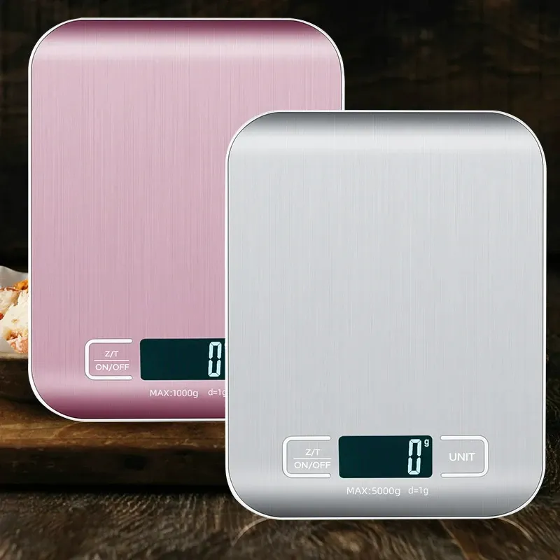 5kg/10kg Küchenwaage mit LCD-Hintergrundbeleuchtung, Edelstahl Elektronische Waage für Zuhause, Schmuck, Lebensmittel, Snacks, Wiegen und Backen