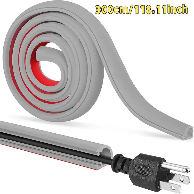 2M/3M Arc Anti-Extrusion Boden Kabel Abdeckung Selbstklebende Power Verlängerung Verdrahtung Kanal Kabel Protector Hause Draht Veranstalter