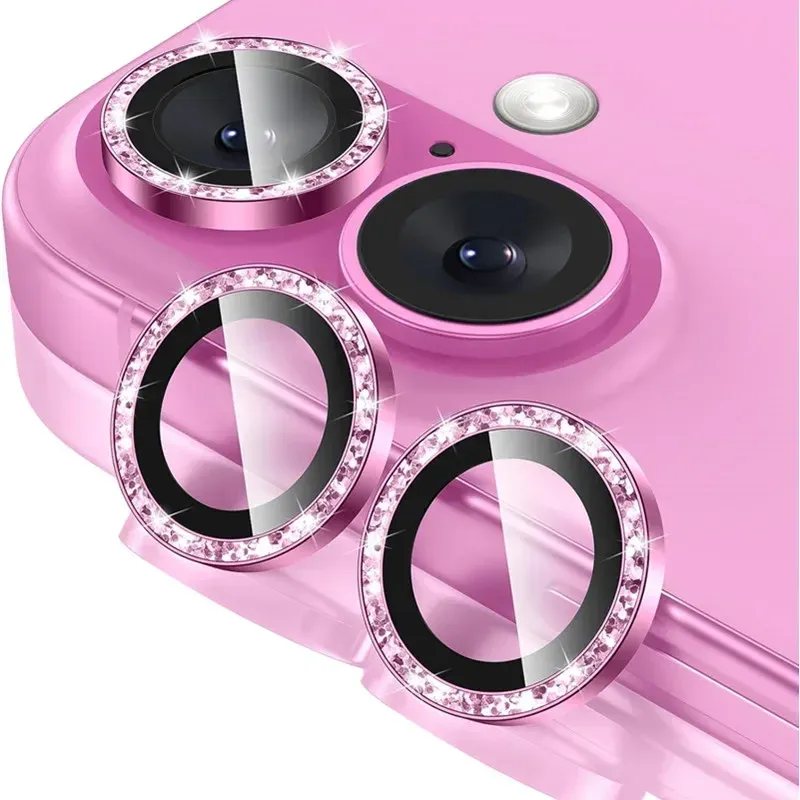 2-3 Stücke Rosa Glitter Bling Metall Gehärtetes Glas Kameraobjektivschutz Für IPhone 16 17 Pro Max Plus 16 Plus Volle Abdeckung Zubehör
