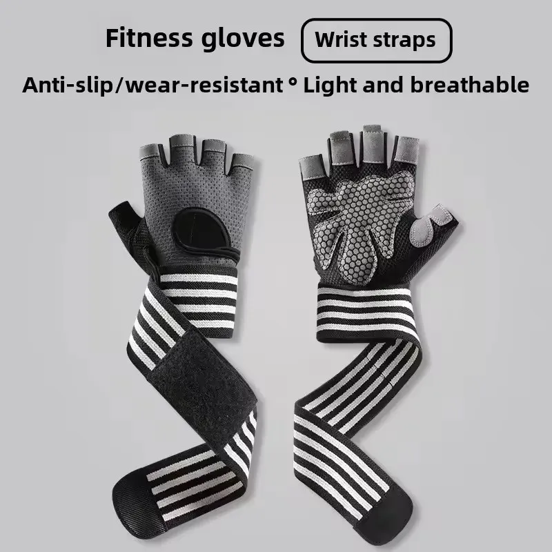 1 Paar Hantelhandschuhe für Männer und Frauen, Gewichtheben, Crossfit, Bodybuilding, Workout, Sport, Fitnessstudio, Trainingshandschuhe, rutschfester Handgelenkschutz