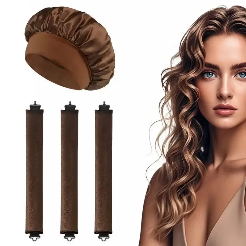Hitzefreier Lockenstab-Stirnband, weicher Lockenstab, hitzefreier Lockenstab, flexibler Lockenstab mit Kappen-Styling-Werkzeug