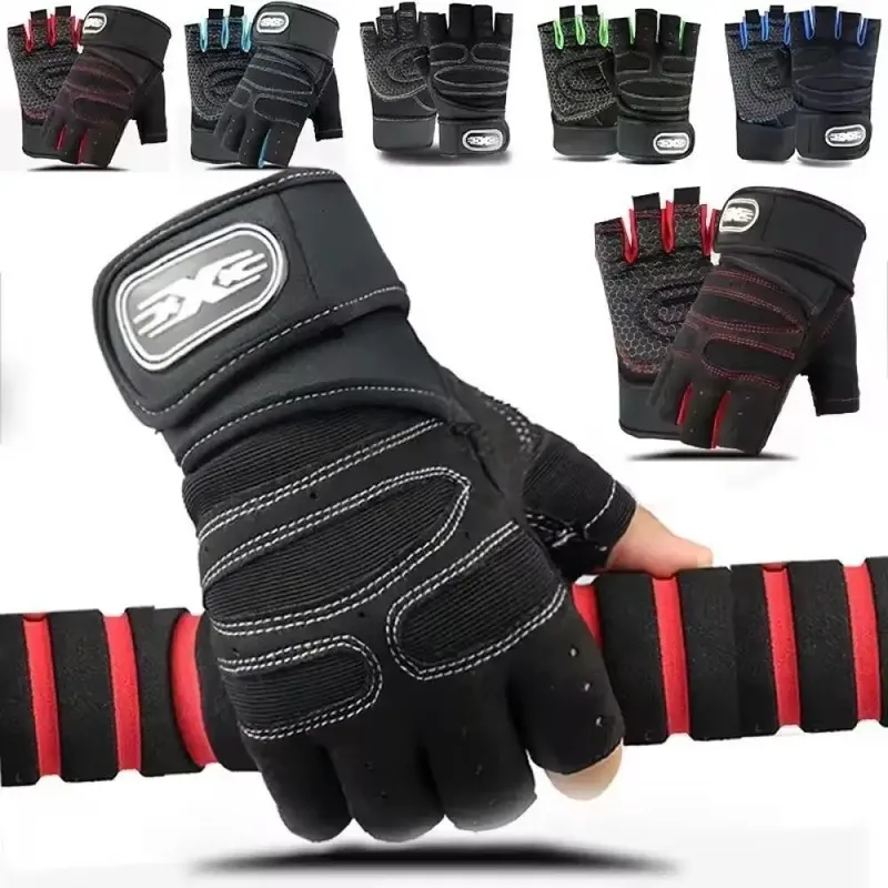 Fitness Halbfingerhandschuhe Männer und Frauen Handgelenkschutz Sport Hantel Reiten rutschfeste horizontale Stange Übungstraining