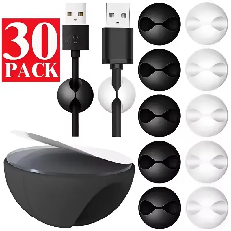 Desktop-Kabelklemmen, tragbar, selbstklebend, Kabelmanagement, Ladegerät, Kabelhalter, Clips, Kabel-Organizer für Zuhause, Büro, Auto, Nachttisch