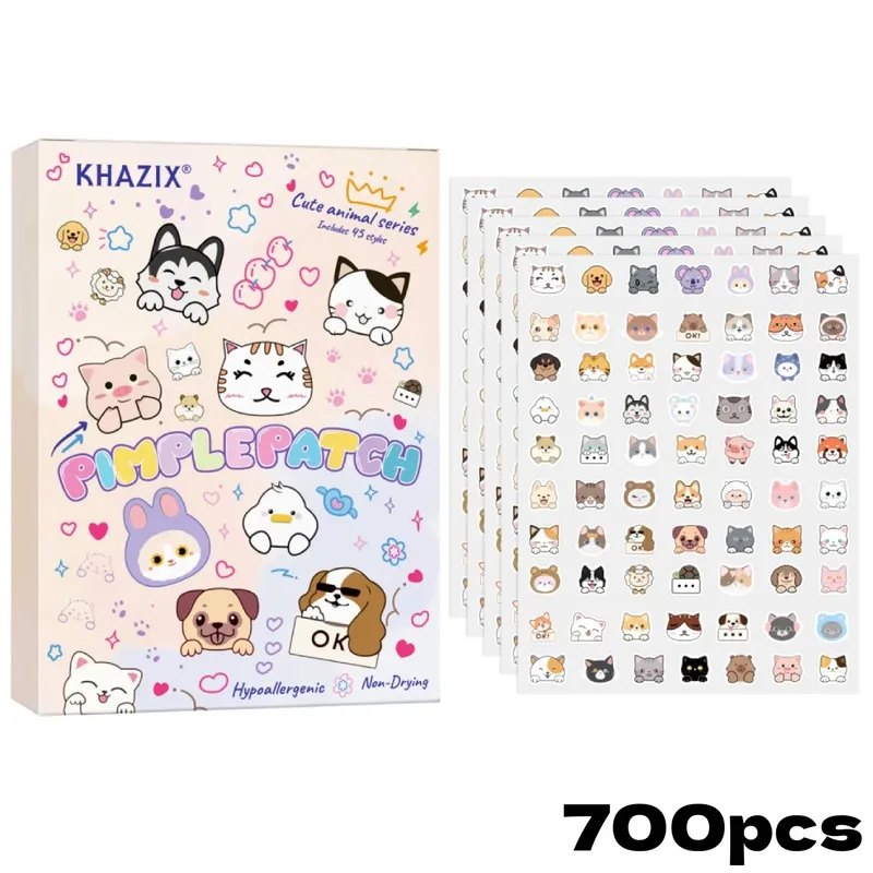 700 Stück Cartoon-Katzen-Akne-Pflaster, Akne-Pflaster für Gesicht, Concealer-Akne-Pflaster und Pickel-Pflaster. Ultradünn und atmungsaktiv