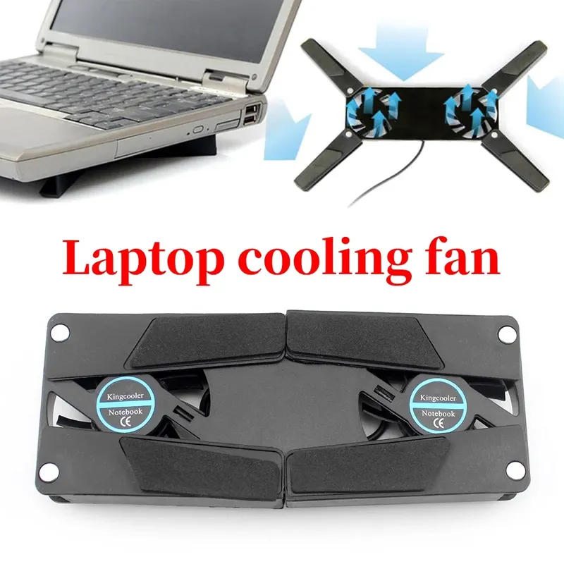 Faltbares Kühlpad, Laptop-Kühler mit doppelten Lüftern, Laptop-Ständer, USB-betrieben, für 7–15 Zoll Notebook-PC, LCD-Display, Kühlerhalter