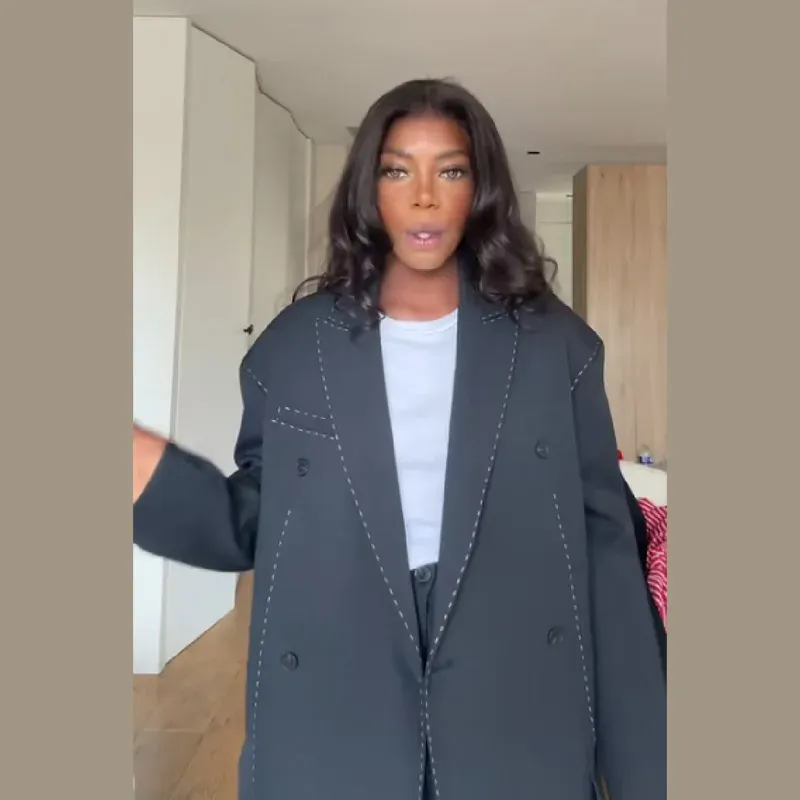 Frauen Vintage Stehen Neck Jacke Doppel Taste Lange Hülse Lose Mantel Gefälschte Tasche Solide Outwears 2025, Neue Dame Herbst Streetwear