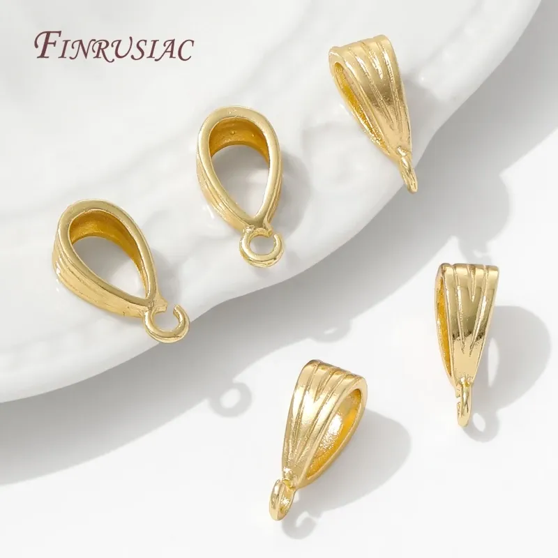 5/10 Stück 18K vergoldete Bügel für Anhänger, Perlenketten-Charm-Halter, Bügelverbinder für Schmuckherstellungszubehör, DIY-Zubehör