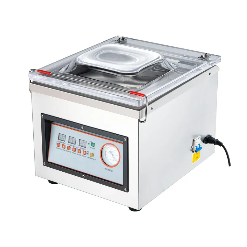 SucceBuy DZ-260C Kammer-Vakuumiergerät, 320-W-Vakuumverpackungsmaschine mit 12,6-Zoll-Dichtungslänge für Lebensmittel und Fleisch in der Küche